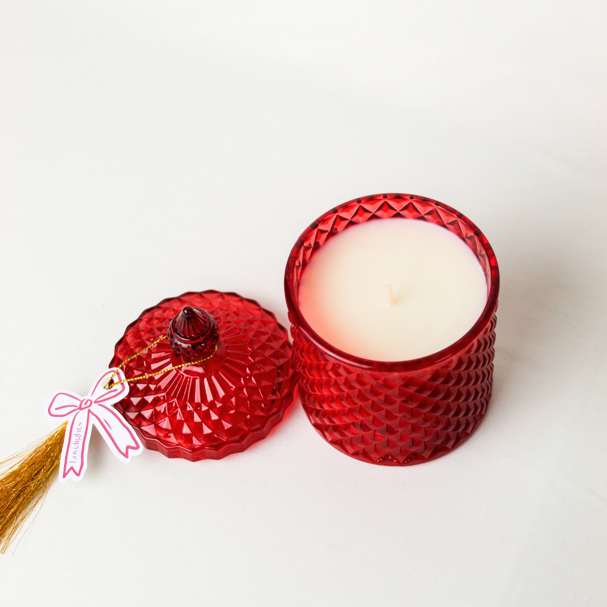 Vela de Cristal Rosa y Rojo