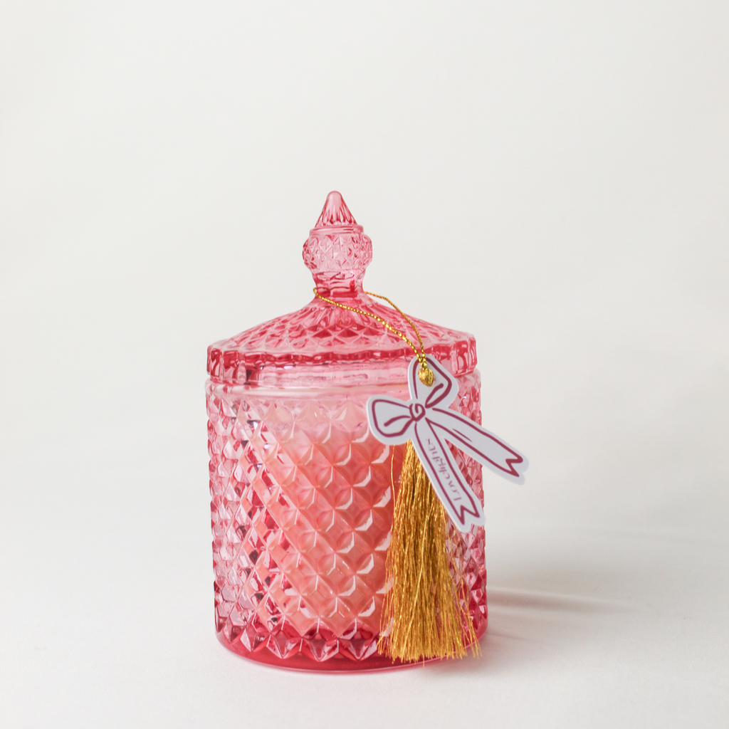 Vela de Cristal Rosa y Rojo