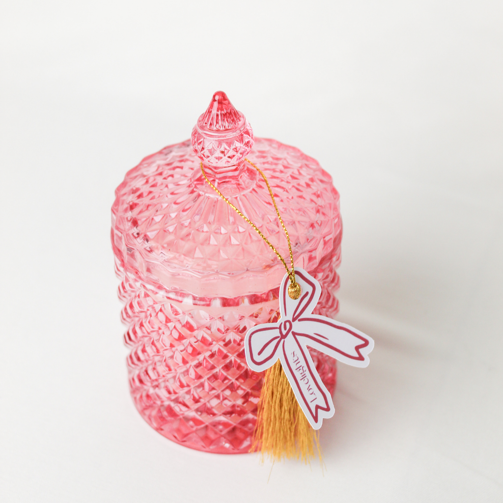 Vela de Cristal Rosa y Rojo
