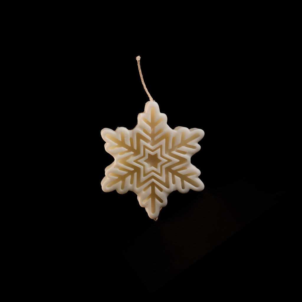 Vela navideña copo de nieve